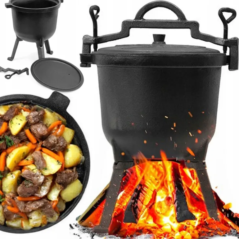 HAGE Kociołek żeliwny 8 l na nóżkach Cast Iron