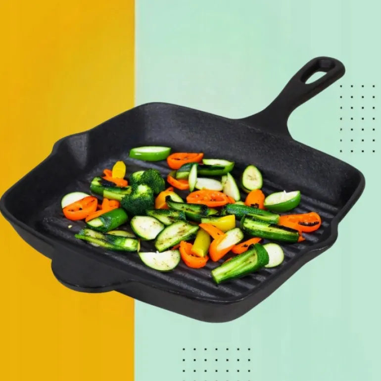 HAGE Patelnia żeliwna grillowa 26 cm Cast Iron