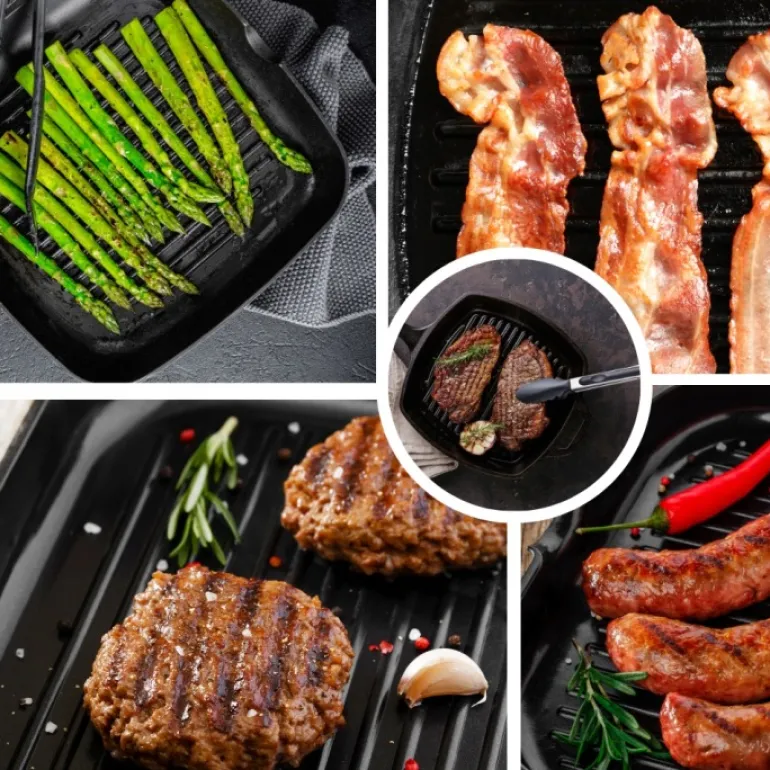 HAGE Patelnia żeliwna grillowa 26 cm Cast Iron