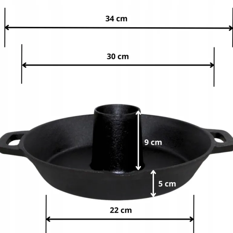 HAGE Patelnia forma żeliwna do pieczenia kurczaka 34 cm