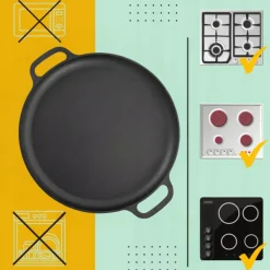 HAGE Patelnia forma na grilla ognisko do pizzy 30 cm / żeliwo