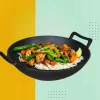 HAGE Wok żeliwny 36 cm dwa uchwyty Cast Iron