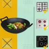 HAGE Wok żeliwny 31 cm dwa uchwyty Cast Iron