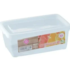HEGA Lunchbox pojemnik prostokątny / 0,5 l / 5,5 x 14,5 x 9,5 cm / transparentny / tworzywo sztuczne