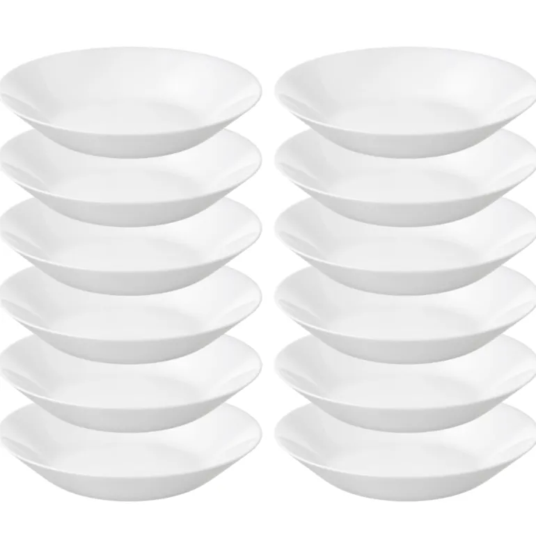 IKEA OFTAST BIAŁY 12x TALERZ GŁĘBOKI 20 CM