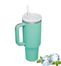 IMCHEX | EUCALYPTUS | Kubek termiczny 1200 ml ze słomką + 10 szklanych słomek