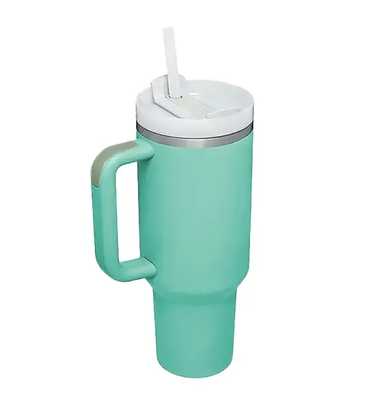 IMCHEX | EUCALYPTUS | Kubek termiczny 1200 ml ze słomką + 10 szklanych słomek