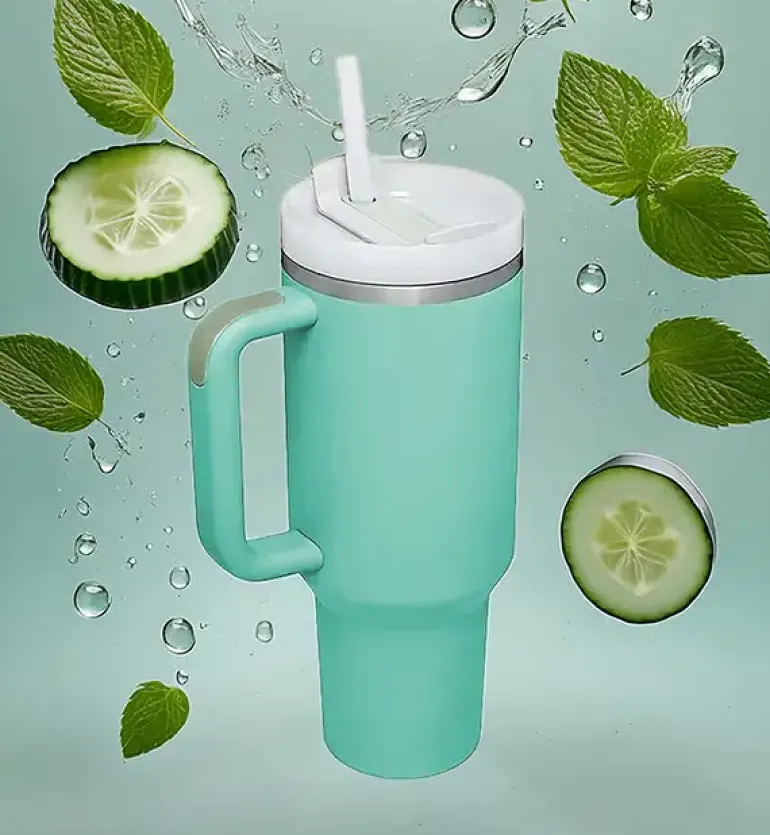 IMCHEX | EUCALYPTUS | Kubek termiczny 1200 ml ze słomką