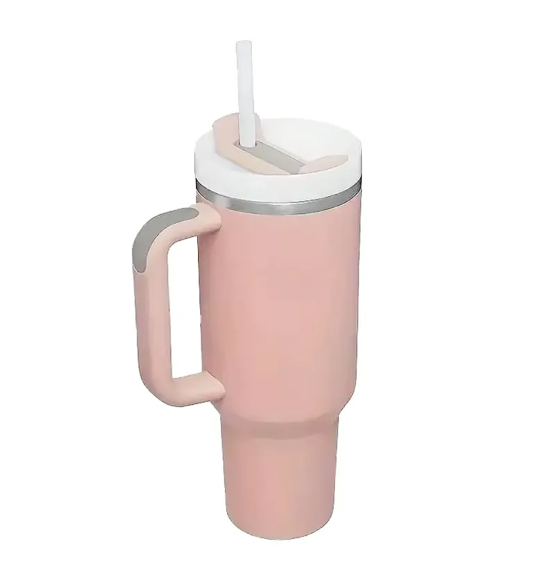 IMCHEX | PINK DUSK | Kubek termiczny 1200 ml ze słomką + 10 szklanych słomek