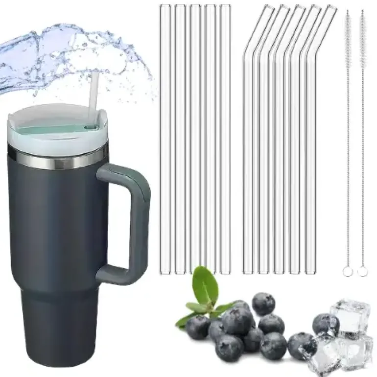 IMCHEX | STORMY SEA | Kubek termiczny 1200 ml ze słomką + 10 szklanych słomek