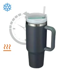 IMCHEX | STORMY SEA | Kubek termiczny 1200 ml ze słomką + 10 szklanych słomek