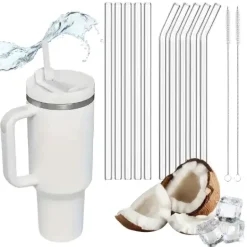 IMCHEX | SUBLIMATION | Kubek termiczny 1200 ml ze słomką + 10 szklanych słomek