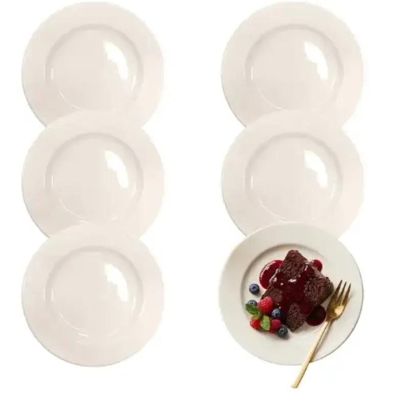 KAIA HOME AURA II Talerz deserowy 17 cm / 18 sztuk ceramika ecru