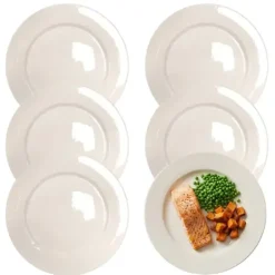 KAIA HOME AURA II Talerz obiadowy 26,5 cm / 6 sztuk ceramika ecru