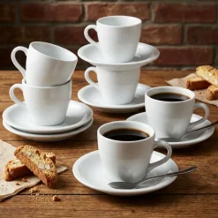 KAIA HOME BASIC Komplet 6x Filiżanka 220 ml ze spodkiem 15 cm