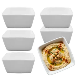 KAIA HOME BASIC Komplet 6x Miska czarka dipówka kwadrat 100 ml / 8,5 cm