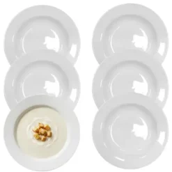 KAIA HOME BASIC Talerz głęboki 22 cm / 6 sztuk biała ceramika