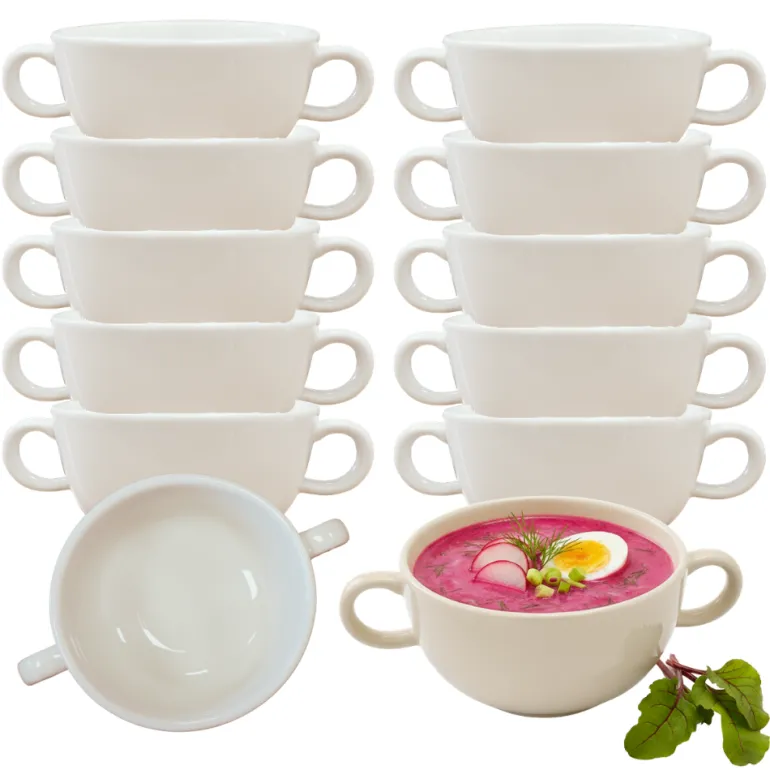 KAIA HOME Komplet 12x Bulionówka z uszami 250 ml