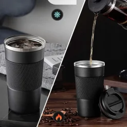 KAIA HOME | Komplet 2x Kubek termiczny 510 ml + 380 ml / czarne