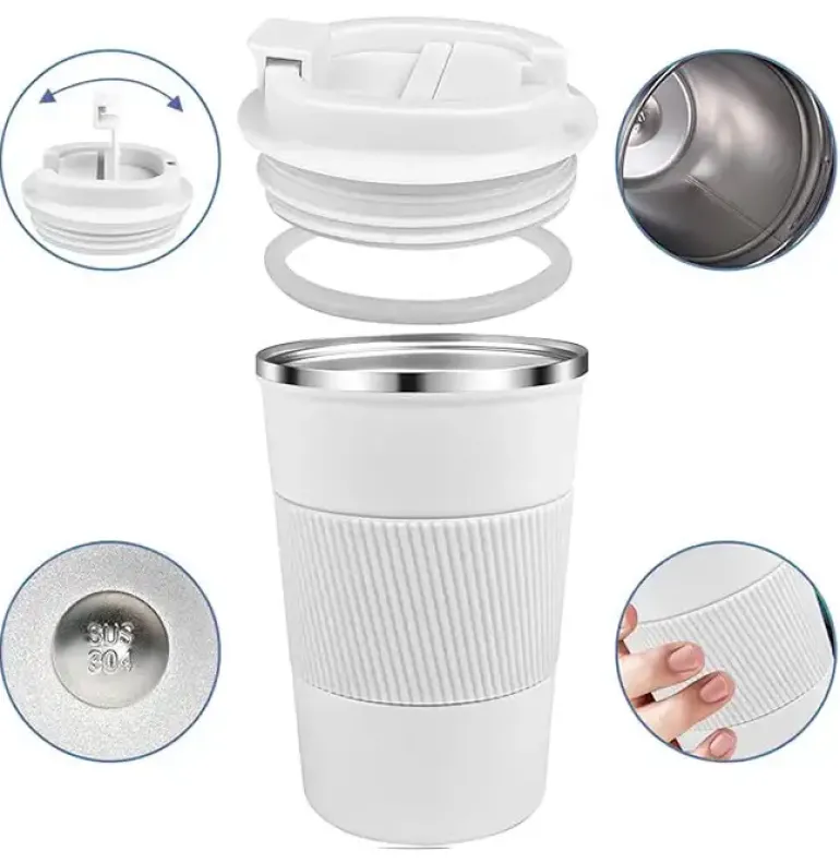KAIA HOME | Komplet 2x Kubek termiczny 510 ml + 380 ml / białe