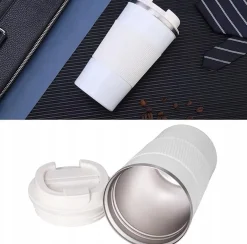 KAIA HOME | Komplet 2x Kubek termiczny 510 ml + 380 ml / białe