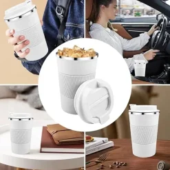 KAIA HOME | Komplet 2x Kubek termiczny 510 ml + 380 ml / białe