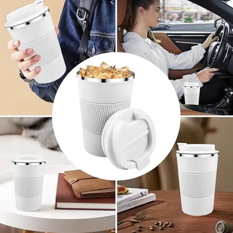 KAIA HOME | Komplet 2x Kubek termiczny 510 ml + 380 ml / białe