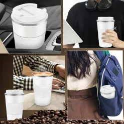 KAIA HOME | Komplet 2x Kubek termiczny 510 ml + 380 ml / białe