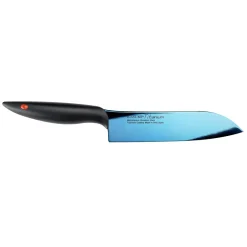 KASUMI TITANIUM Japoński nóż santoku 18 cm / stal wysokowęglowa / niebieski