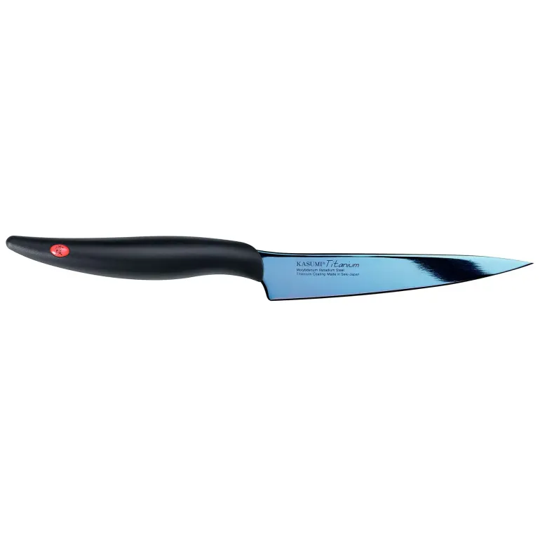 KASUMI TITANIUM Japoński nóż uniwersalny 12 cm / stal wysokowęglowa / niebieski