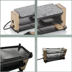 KELA | Bedretto | raclette/grill stołowy, dla 2 os., granit/stal/drewno, 27 x 11 x 13 cm