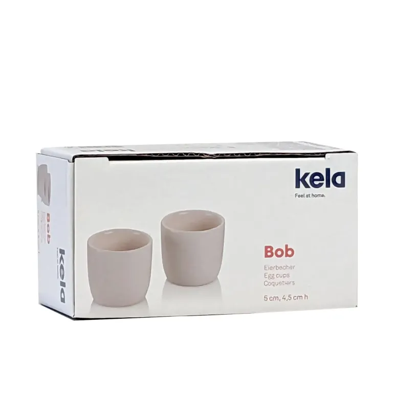 KELA BOB Kieliszki do jajek 2 szt. / beżowe / porcelana / FreeForm