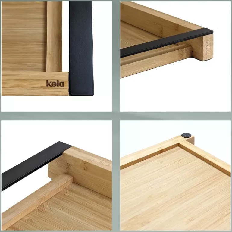 KELA | Kiril | taca do serwowania, bambus/metal, 43 x 27 x 4 cm