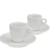 KELA | Mattia | filiżanki do espresso ze spodkami, 2 szt., ceramika, 0,05 l, śred. 12 x 6,5 cm, białe