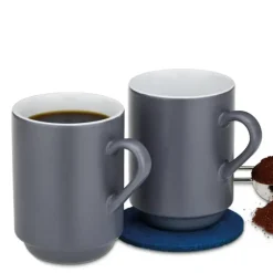 KELA MATTIA Kubki ceramiczne 0,3 l. / 2 szt. / szare / FreeForm