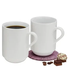 KELA MATTIA Kubki ceramiczne 0,3 l. / 2 szt. / białe / FreeForm