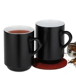 KELA MATTIA Kubki ceramiczne 0,3 l. / 2 szt. / czarne / FreeForm