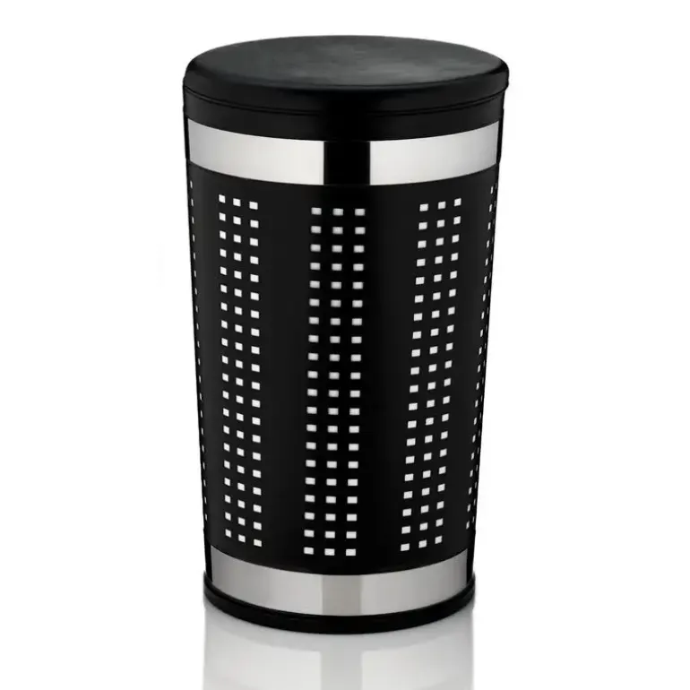 KELA Stalowy kosz na pranie / taboret SEVILLA czarny / FreeForm