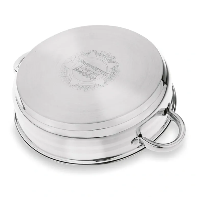 KönigHOFFER BARI SILVER Komplet garnków z pokrywkami + patelnia głęboka 8 el / stal nierdzewna