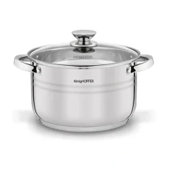 KönigHOFFER BARI SILVER Komplet garnków z pokrywkami + patelnia głęboka 8 el / stal nierdzewna