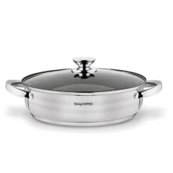 KönigHOFFER BARI SILVER Komplet garnków z pokrywkami + patelnia głęboka 8 el / stal nierdzewna