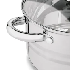 KönigHOFFER BARI SILVER Komplet garnków z pokrywkami + patelnia głęboka 8 el / stal nierdzewna