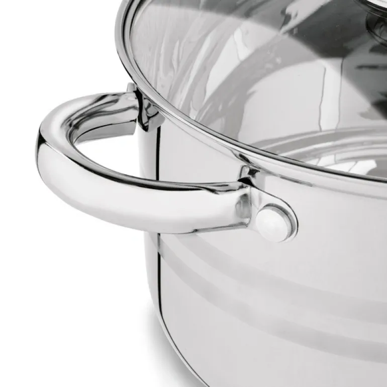 KönigHOFFER BARI SILVER Komplet garnków z pokrywkami + patelnia głęboka 8 el / stal nierdzewna