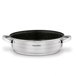 KönigHOFFER BARI SILVER Komplet garnków z pokrywkami + patelnia głęboka 8 el / stal nierdzewna