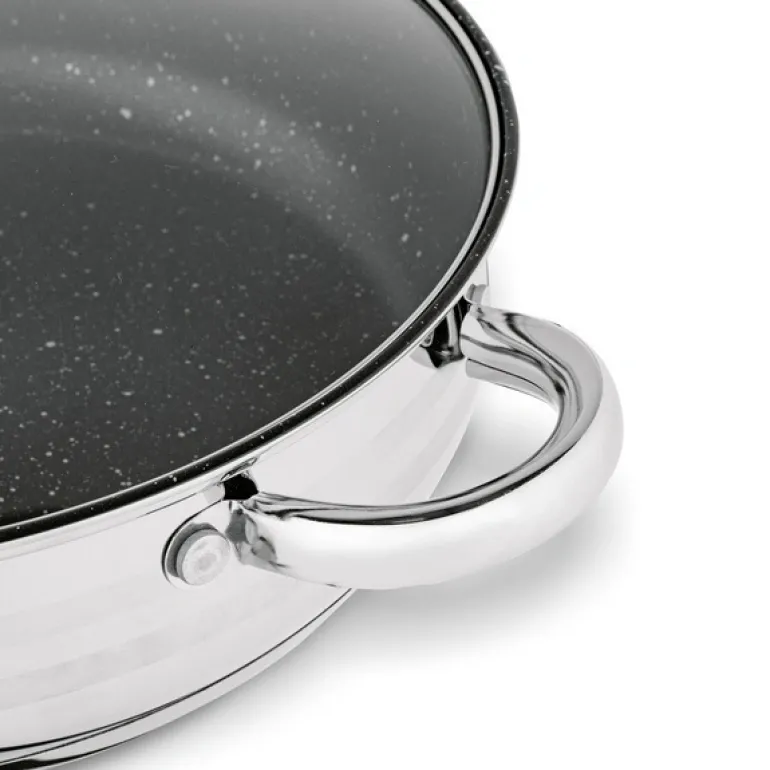 KönigHOFFER BARI SILVER Komplet garnków z pokrywkami + patelnia głęboka 8 el / stal nierdzewna