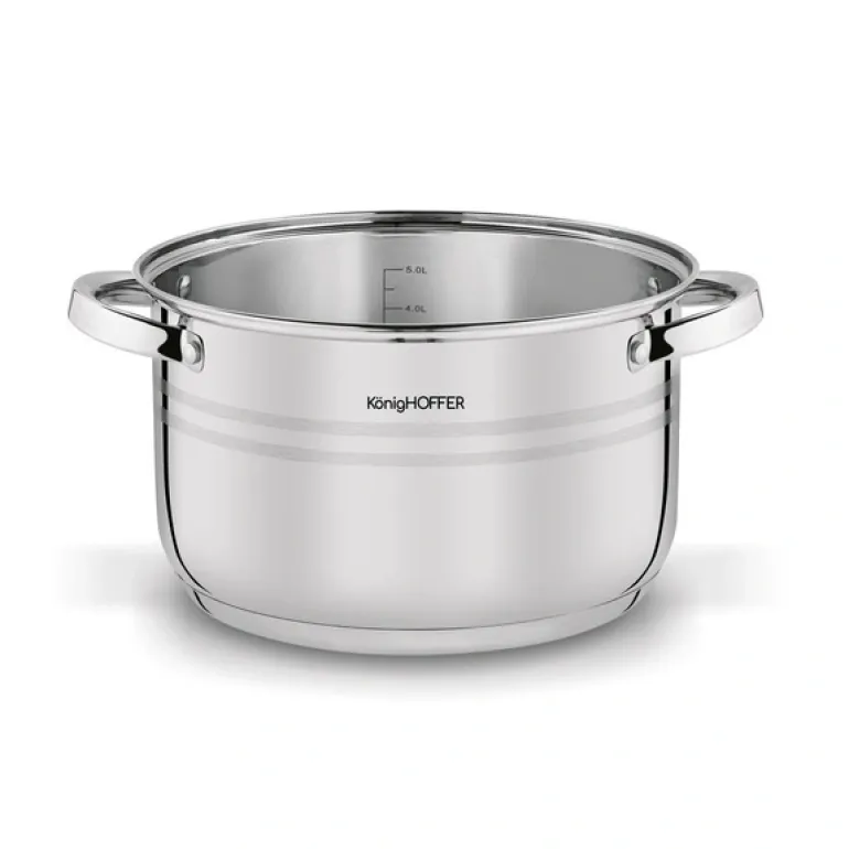 KönigHOFFER | BARI SILVER Komplet garnków całostalowych z pokrywkami 6 el