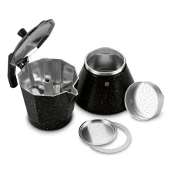 KÖNIGHOFFER BLACK GRANITE MARBLE Kawiarka do espresso 300 ml / aluminium