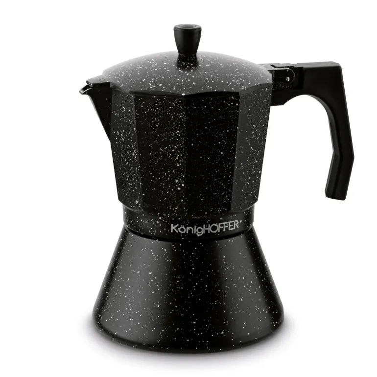 KÖNIGHOFFER BLACK GRANITE MARBLE Kawiarka do espresso 450 ml / aluminium