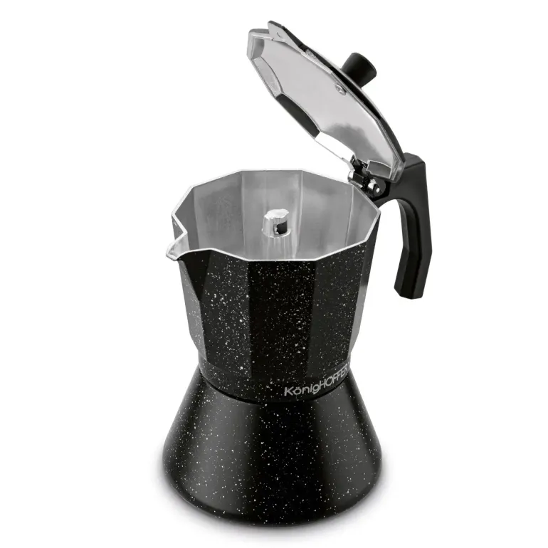 KÖNIGHOFFER BLACK GRANITE MARBLE Kawiarka do espresso 450 ml / aluminium