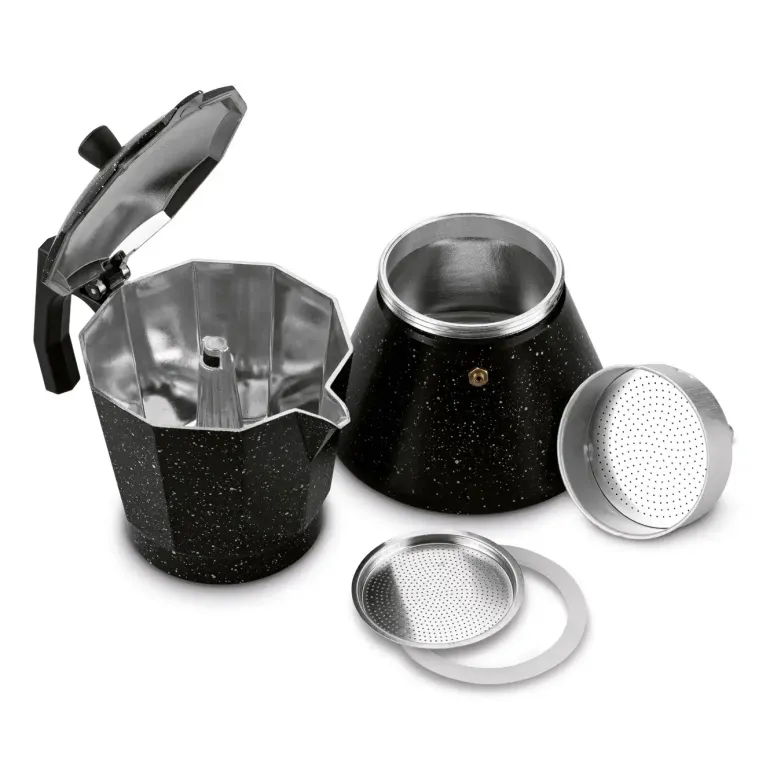 KÖNIGHOFFER BLACK GRANITE MARBLE Kawiarka do espresso 450 ml / aluminium